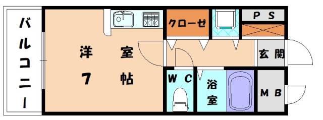 プレクラスニー和白(ワンルーム/3階)の間取り写真