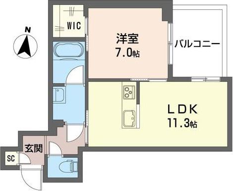 SHA MAISON KOWA ウエスト(1LDK/4階)の間取り写真