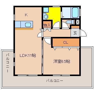 TPCマンションV(1LDK/3階)の間取り写真