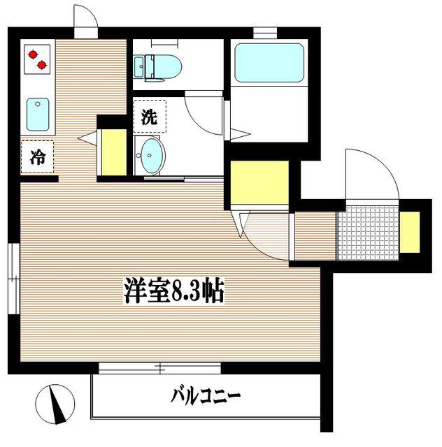 ベレオアライレ(1K/3階)の間取り写真