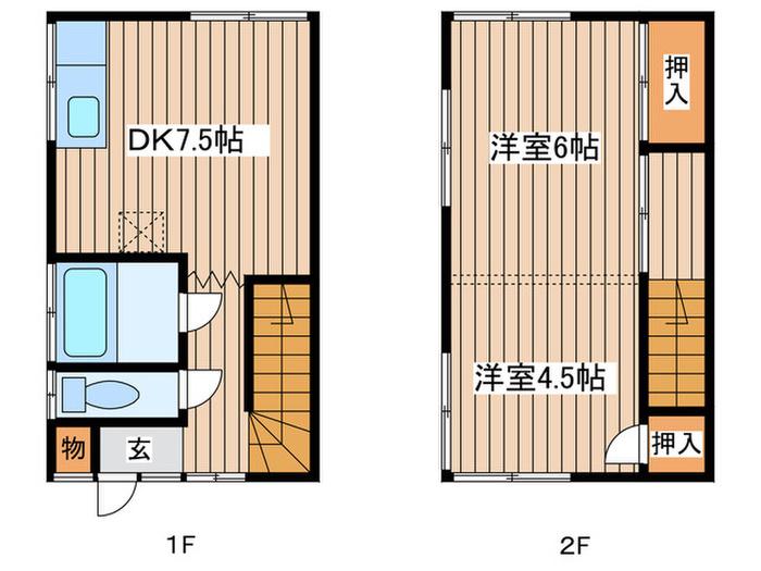 稲村荘(2DK/1階)の間取り写真