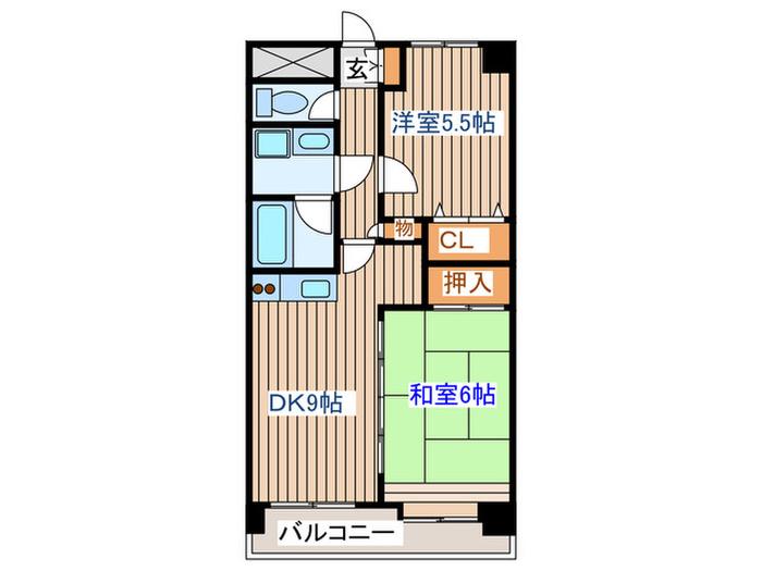 ヴィラ泉セントラル(2DK/1階)の間取り写真