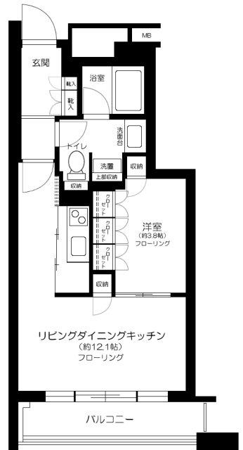 パークコート神宮前(1LDK/3階)の間取り写真