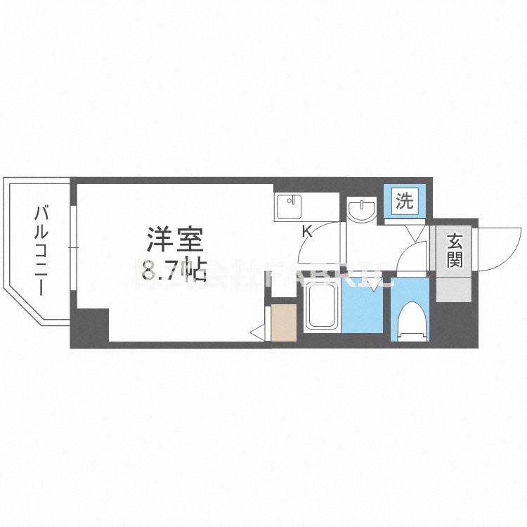 レジデンス福島II(1K/7階)の間取り写真