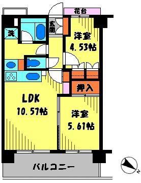 PIATOWN21(2LDK/5階)の間取り写真
