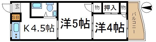 シノセビル(2K/4階)の間取り写真