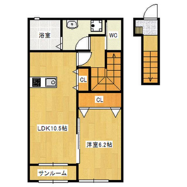 タラッサ(1LDK/2階)の間取り写真