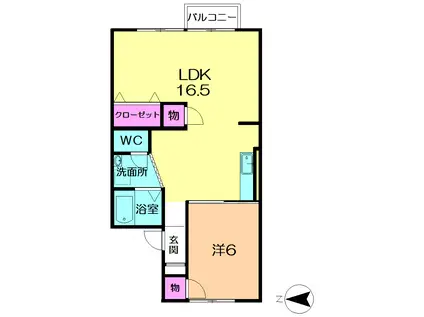 コーポ神功(1LDK/1階)の間取り写真