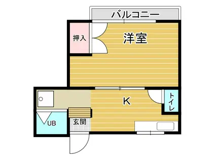 フィオーレB(1K/2階)の間取り写真