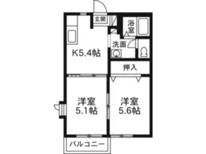 シャーメゾン セーブルハイツA(2K/2階)の間取り写真