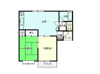 ハイムてんもりIII(2LDK/1階)の間取り写真