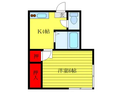 さつき荘(1K/1階)の間取り写真