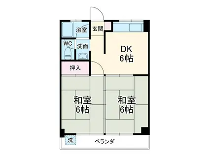 平安マンション(2DK/3階)の間取り写真