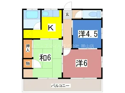 深川アパート(3K/2階)の間取り写真