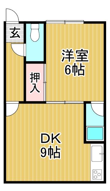 コーポタナカ(1DK/2階)の間取り写真