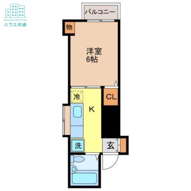 シャトー稲田(1K/2階)の間取り写真