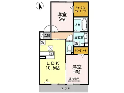 フィオーレ相生(2LDK/1階)の間取り写真