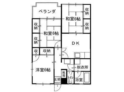 紀州屋アパート(3DK/1階)の間取り写真