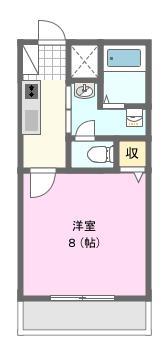 フレアコート(1K/1階)の間取り写真