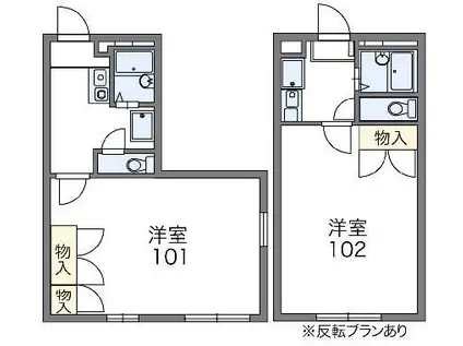 レオパレスマーレ高松(1K/3階)の間取り写真