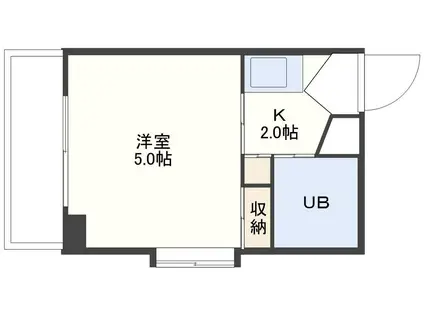 YS岡町(1K/5階)の間取り写真