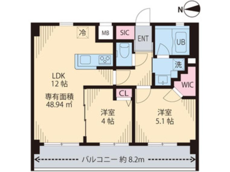 MIA CASA I(2LDK/3階)の間取り写真