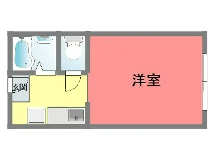 ときわ上筒井レクラン(1K/2階)の間取り写真