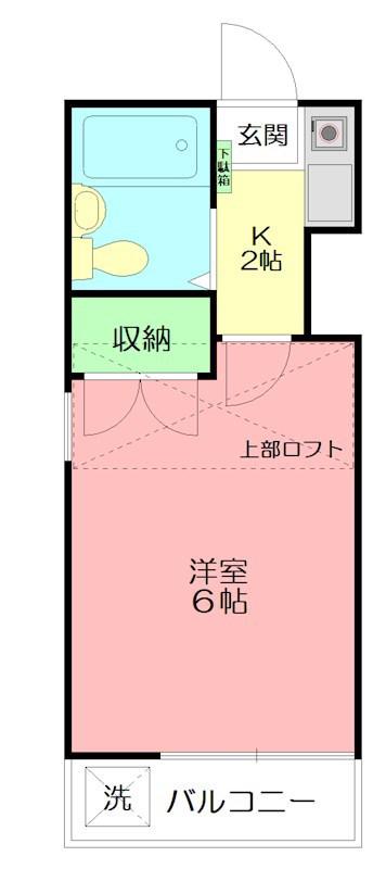 司ハウス辻堂(1K/2階)の間取り写真