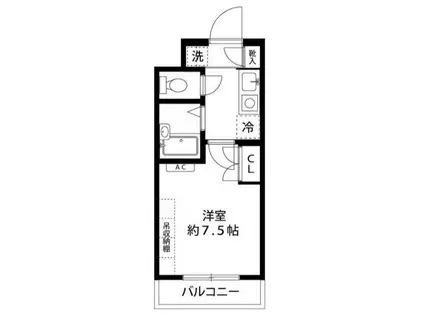 ルイーネ調布(1K/2階)の間取り写真