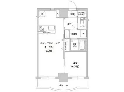 KANZE SHIBAURA RESIDENCE(1LDK/6階)の間取り写真