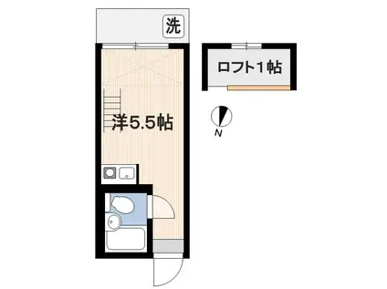 WAKAMIYA2212(ワンルーム/2階)の間取り写真
