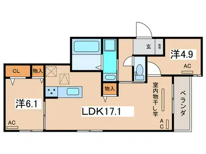 CLASHIST墨江(2LDK/3階)の間取り写真