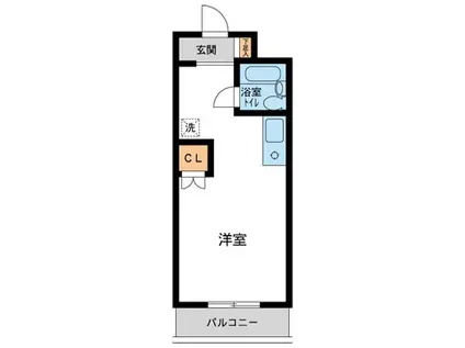 コスモヒロ南台(ワンルーム/3階)の間取り写真