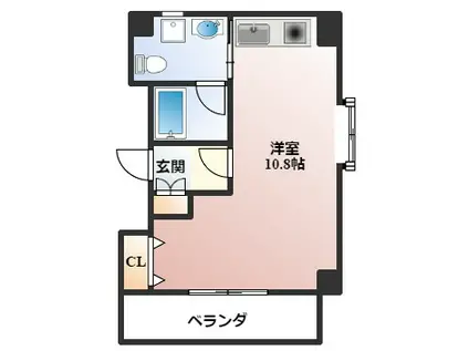 シャインビュー豊中(ワンルーム/7階)の間取り写真