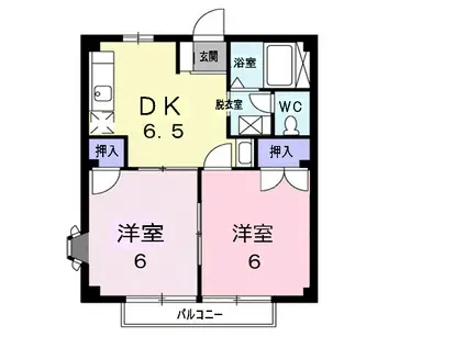 ニューシティ小野A棟(2DK/2階)の間取り写真