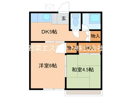 笹尾コーポ(2DK/2階)の間取り写真