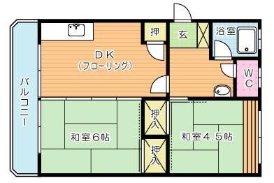 オベリスク常岡(2DK/3階)の間取り写真