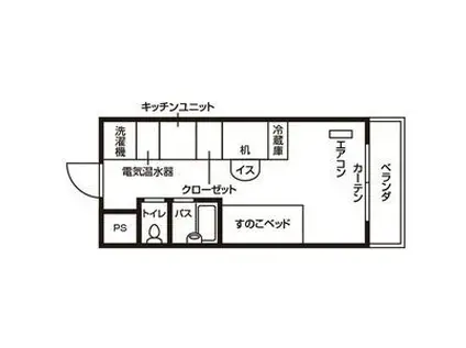 ドミール向山(ワンルーム/1階)の間取り写真