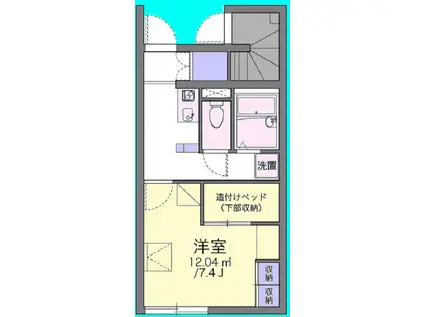 クライネシュロス(1K/2階)の間取り写真