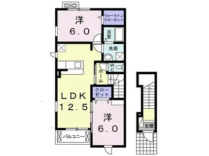 コンフォート・FS(2LDK/2階)の間取り写真