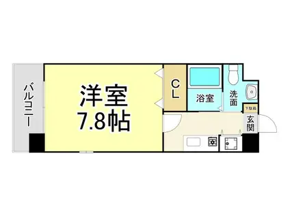 SANBOX大浦(1K/9階)の間取り写真