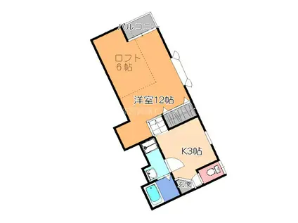 テクノコーポ3(1K/2階)の間取り写真