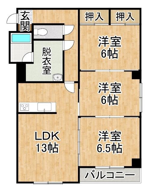 ベルピア18(3LDK/2階)の間取り写真