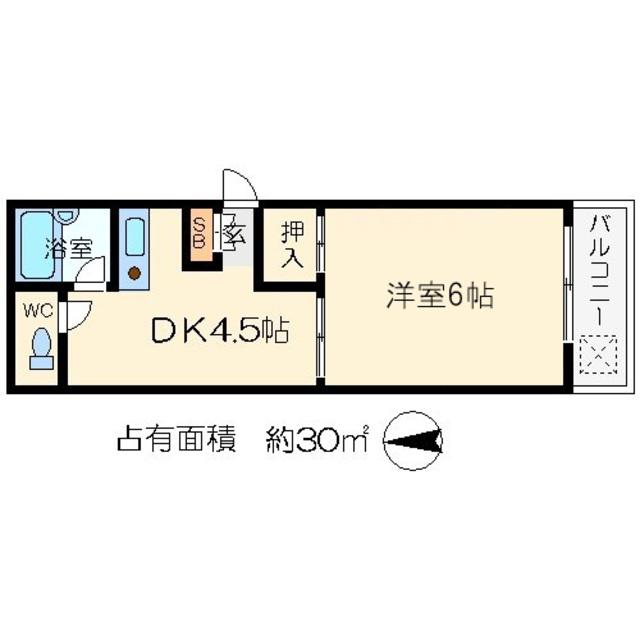 ラ・ヴァリエ(1DK/5階)の間取り写真