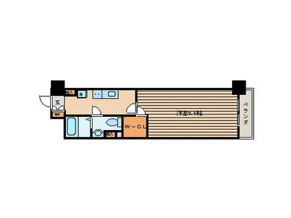 アーバス仙台(1K/8階)の間取り写真