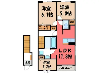 ケイズ コージーI(3LDK/2階)の間取り写真