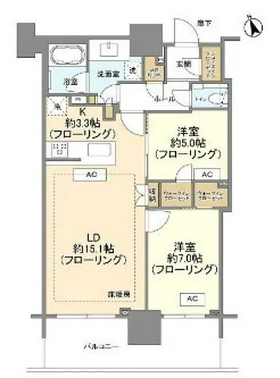 ブランズタワー芝浦 7階階 間取り