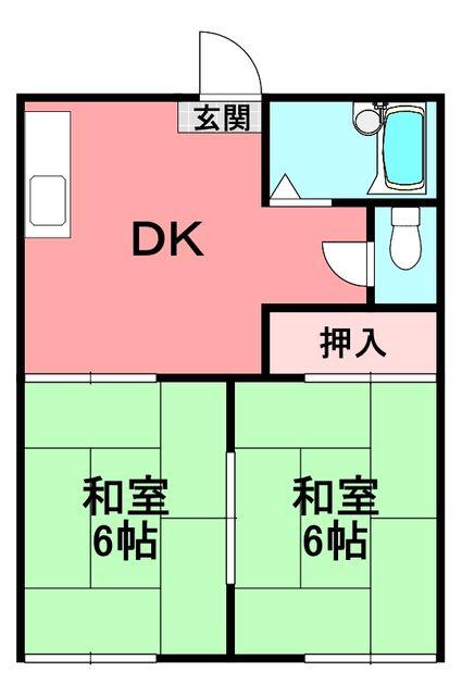 アネックス横屋A(2DK/2階)の間取り写真