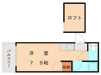 カーサ高浜(ワンルーム/2階)の間取り写真