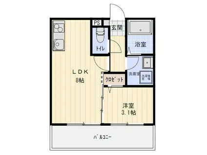 ネブラスカイ(1LDK/1階)の間取り写真
